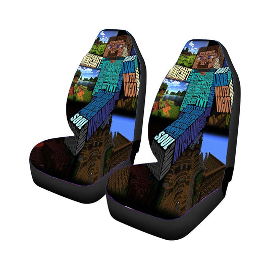 Minecraft Typography Car Seat Covers Universal Fit