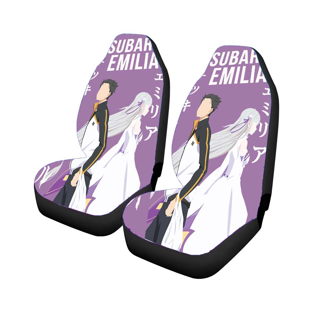 Natsuki Subaru Emilia Re-Zero Anime Car Seat Covers