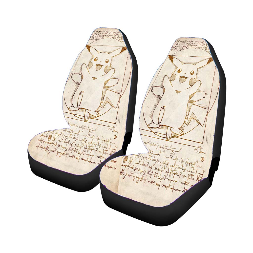 Pikachu Vitruvian Car Seat Covers