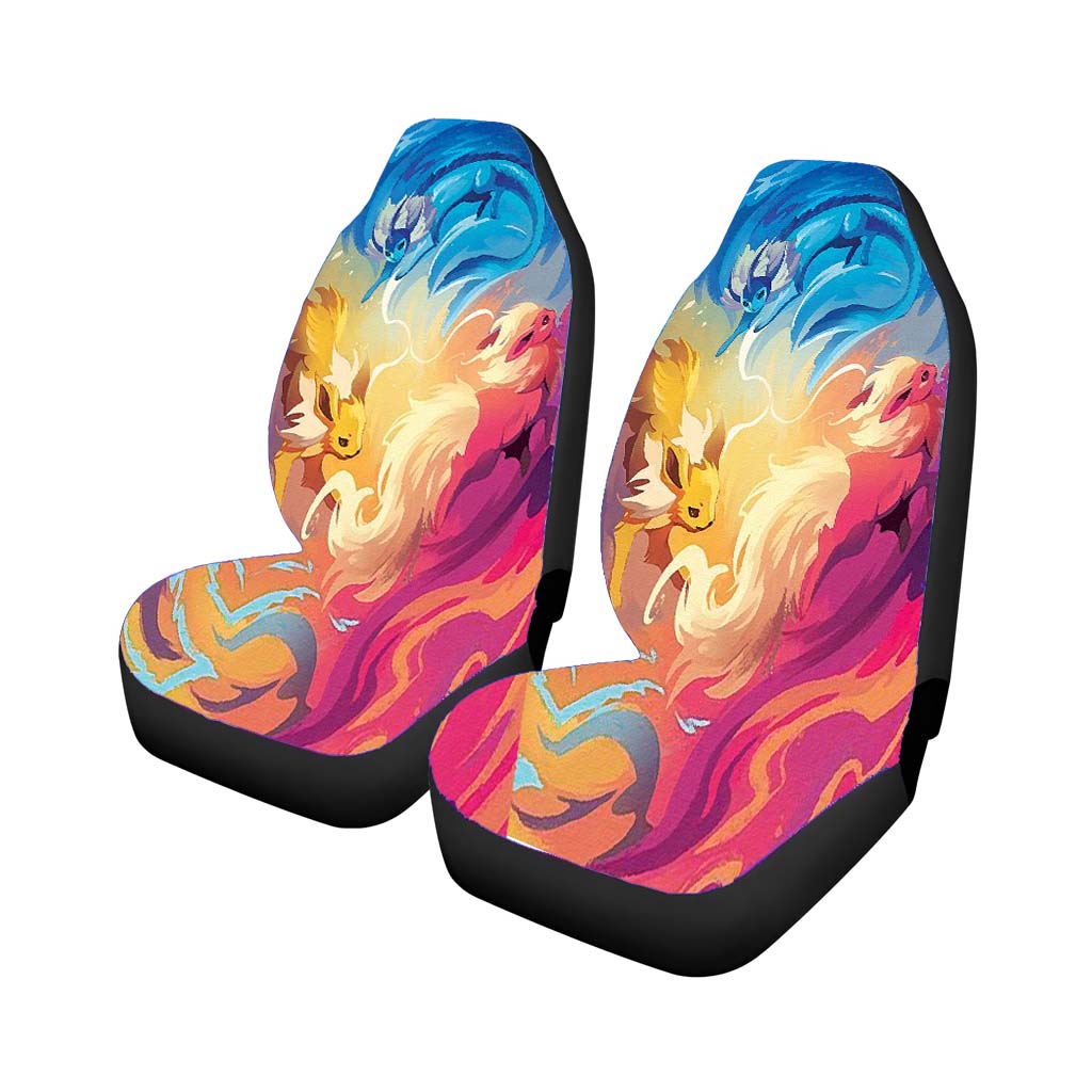 Pokemon Gathering Of 3 Elements Paintings On Canvas Car Seat Covers