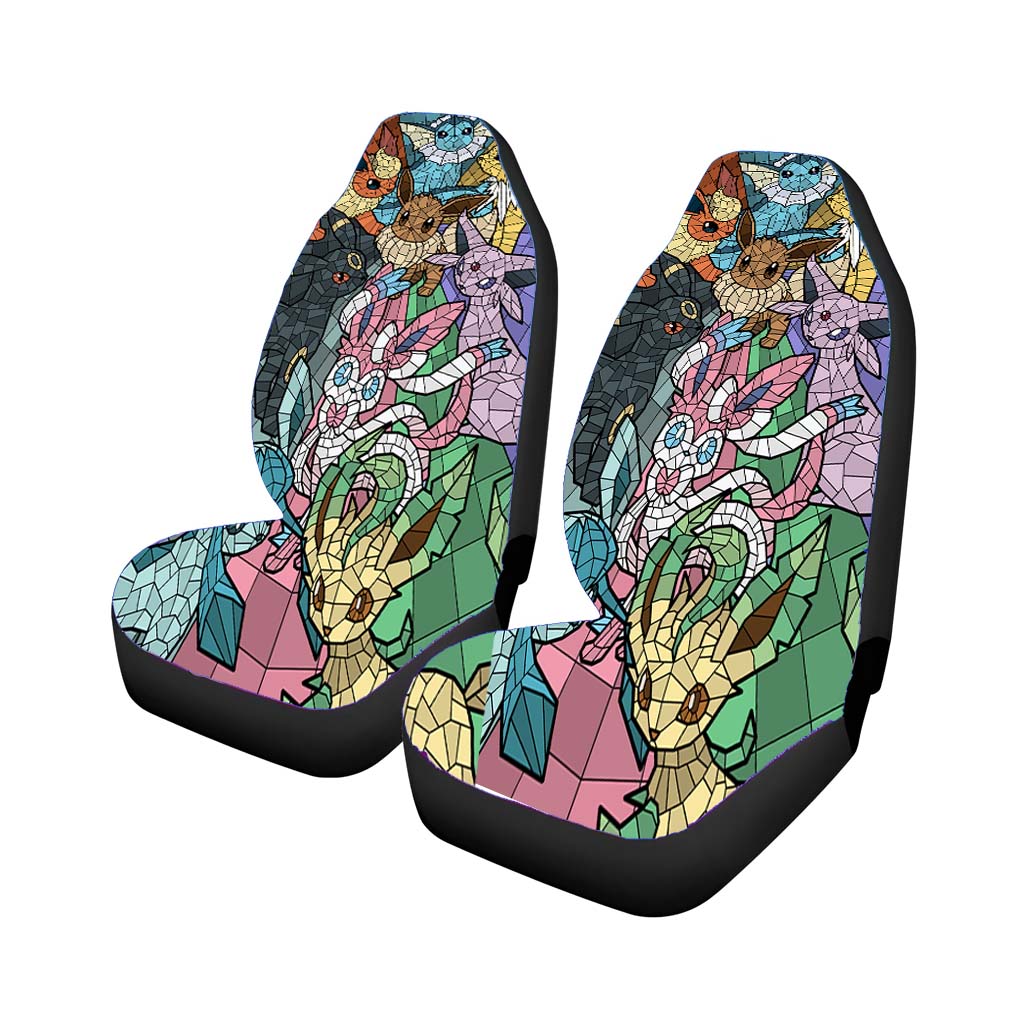 Pokemon Stained Glass Eevee Evolutions Car Seat Covers