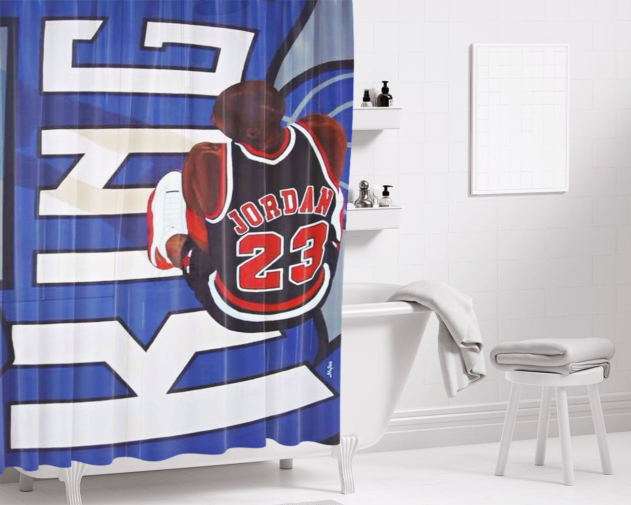 Michael Jordan King Bathroom Shower Curtain Fabric Waterproof | 66 X 72 Inch