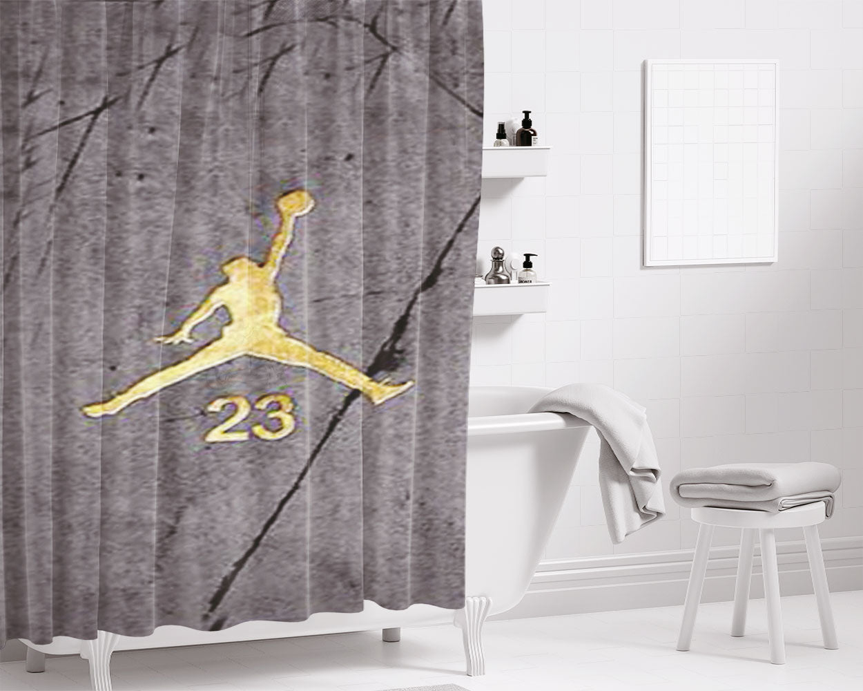 Michael Jordan Nike Bathroom Shower Curtain Fabric Waterproof | 66 X 72 Inch