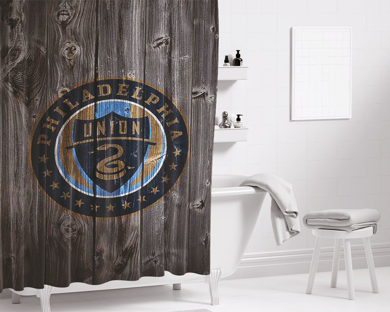 Philadelphia Union Bathroom Shower Curtain Fabric Waterproof | 66 X 72 Inch