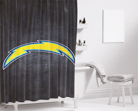 San Diego Chargers Black Bathroom Shower Curtain Fabric Waterproof