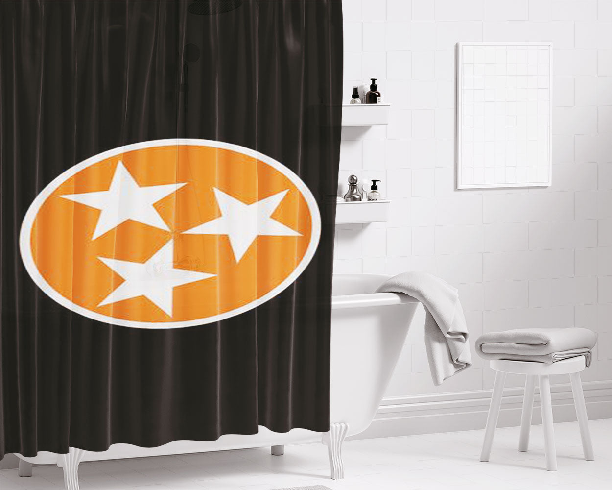 Tennessee Orange Tristar Bathroom Shower Curtain Fabric Waterproof | 66 X 72 Inch
