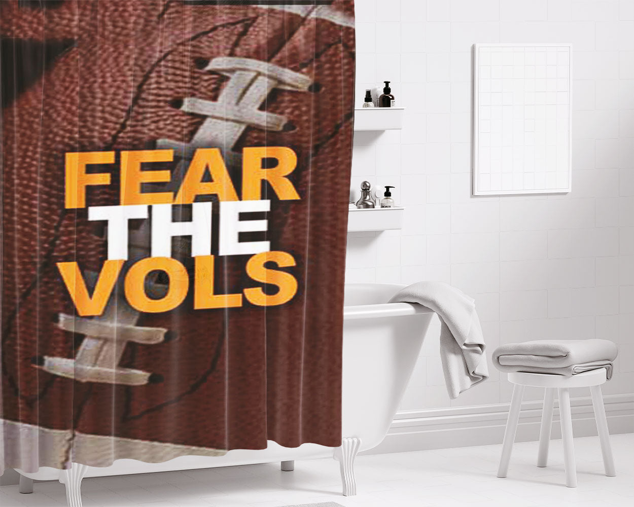 Tennessee Vols Fear Bathroom Shower Curtain Fabric Waterproof | 66 X 72 Inch
