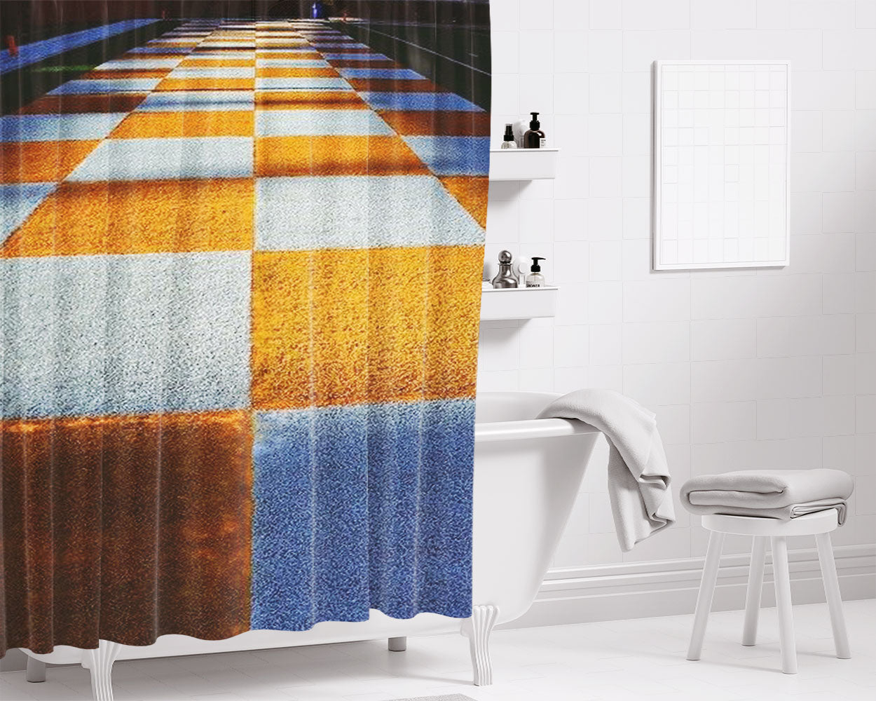 Tennessee Vols Bathroom Shower Curtain Fabric Waterproof | 66 X 72 Inch
