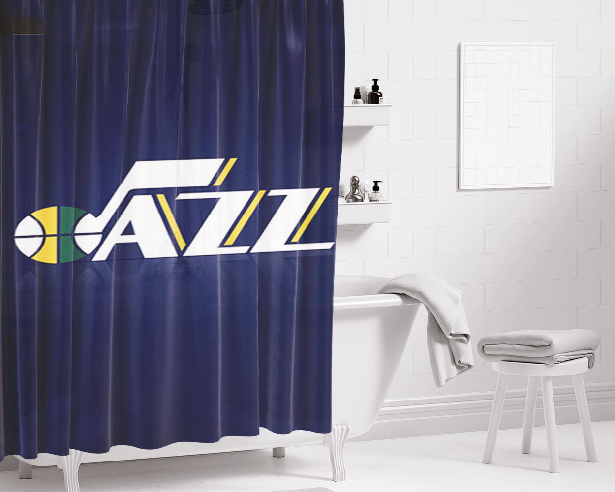 Utah Jazz New Bathroom Shower Curtain Fabric Waterproof | 66 X 72 Inch