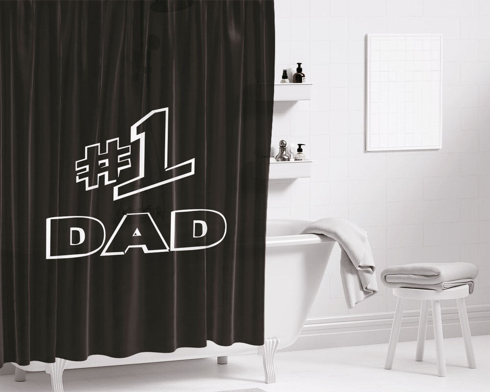 1 Dad Number One Jerry Seinfeld Father Day Bathroom Shower Curtain Fabric Waterproof | 66 X 72 Inch