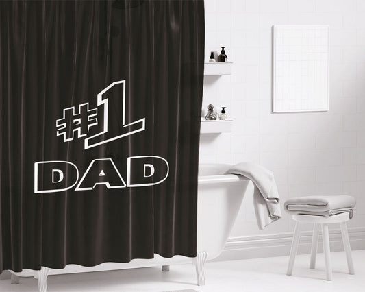 1 Dad Number One Jerry Seinfeld Father Day Bathroom Shower Curtain Fabric Waterproof | 66 X 72 Inch