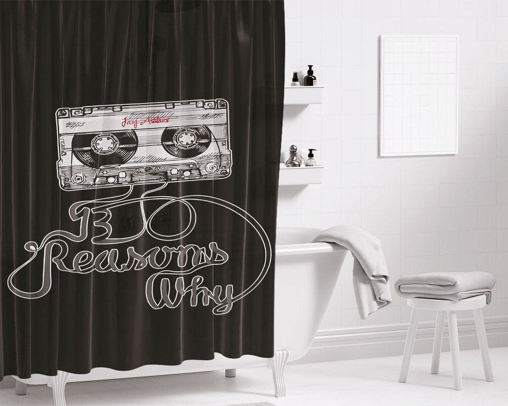 4Hunnid Red Neon Wallpaper Bathroom Shower Curtain Fabric Waterproof | 66 X 72 Inch