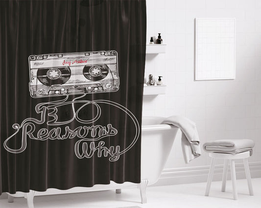 4Hunnid Red Neon Wallpaper Bathroom Shower Curtain Fabric Waterproof | 66 X 72 Inch