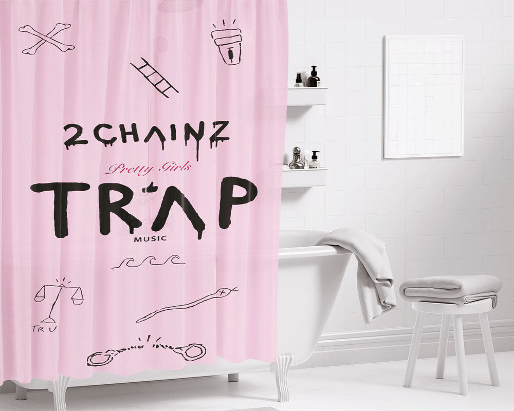 7Up Soft Drink Green Logo Bathroom Shower Curtain Fabric Waterproof | 66 X 72 Inch