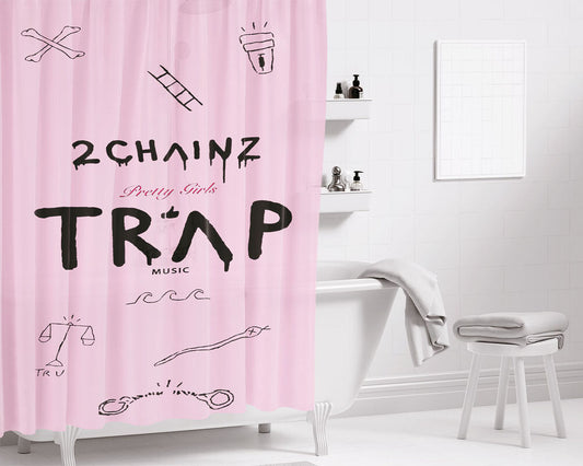 7Up Soft Drink Green Logo Bathroom Shower Curtain Fabric Waterproof | 66 X 72 Inch
