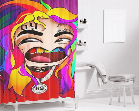 50 Cent Bathroom Shower Curtain Fabric Waterproof | 66 X 72 Inch