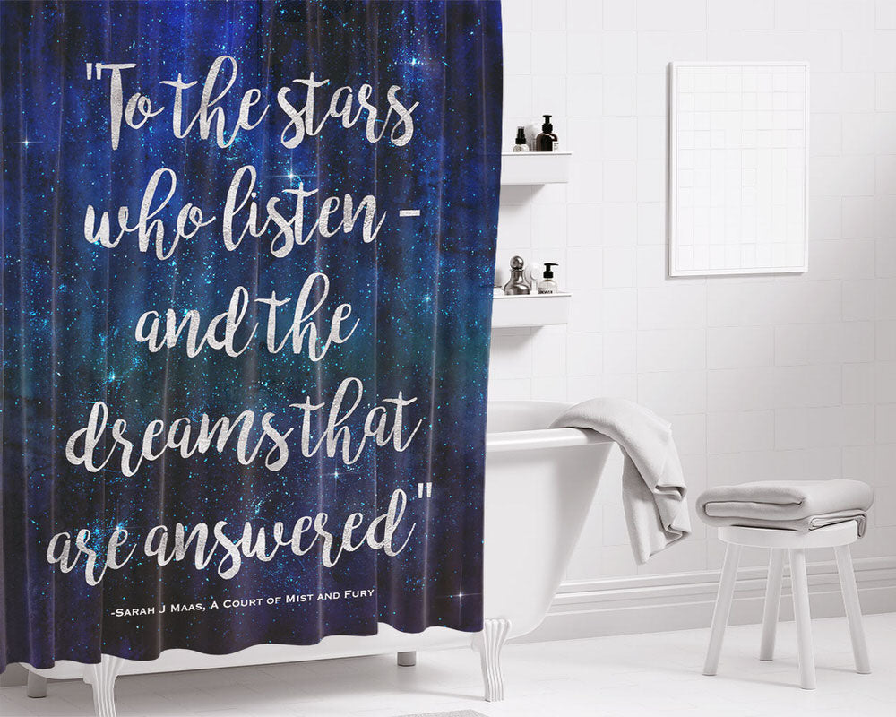 A Court Of Mist And Fury Candy Quote Bathroom Shower Curtain Fabric Waterproof | 66 X 72 Inch