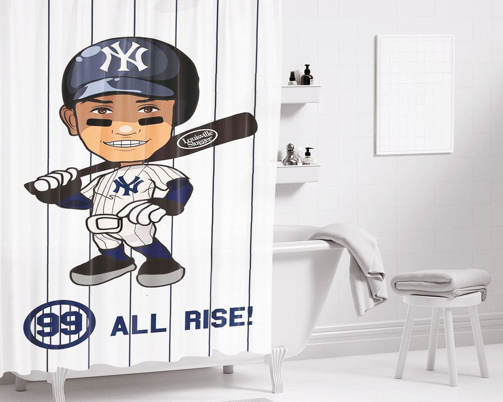 Aaron Judge All Rise Bathroom Shower Curtain Fabric Waterproof | 66 X 72 Inch