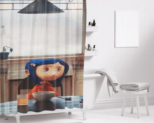 About Coraline Bathroom Shower Curtain Fabric Waterproof | 66 X 72 Inch