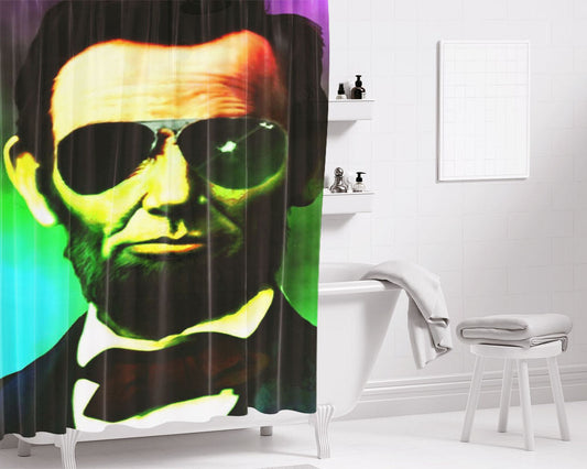 Abraham Lincoln Rainbow Bathroom Shower Curtain Fabric Waterproof | 66 X 72 Inch