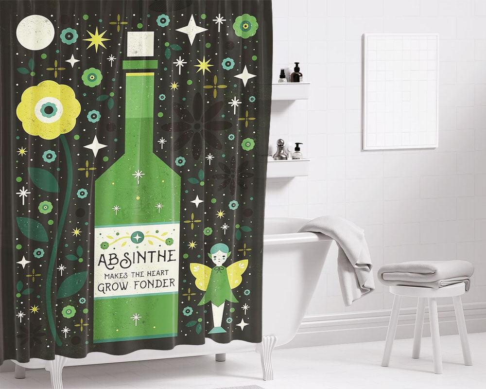 Absinthe Bathroom Shower Curtain Fabric Waterproof | 66 X 72 Inch