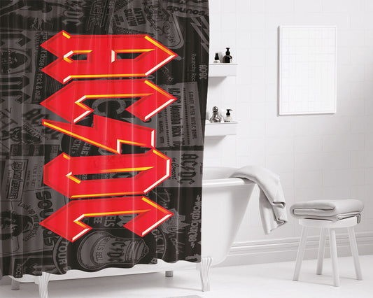 Acdc Art Bathroom Shower Curtain Fabric Waterproof | 66 X 72 Inch