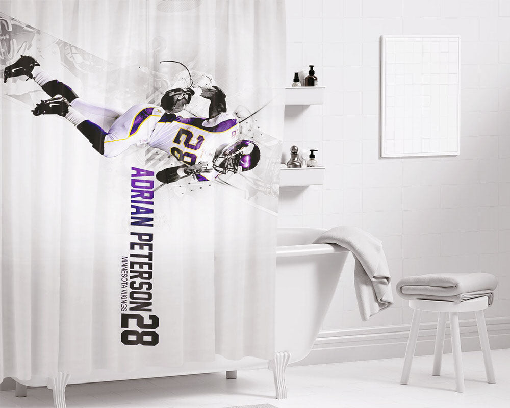 Adrian Peterson Bathroom Shower Curtain Fabric Waterproof | 66 X 72 Inch