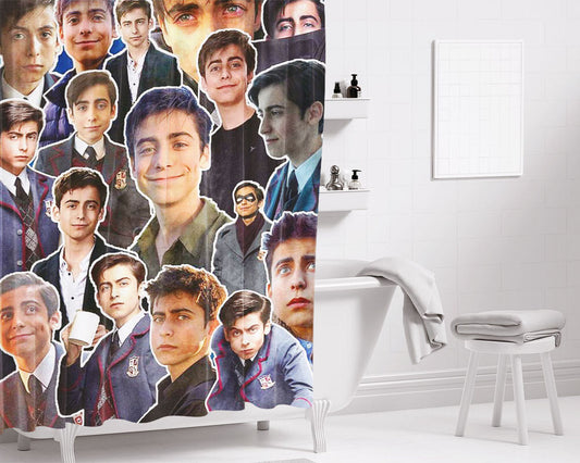 Aidan Gallagher Collage Bathroom Shower Curtain Fabric Waterproof | 66 X 72 Inch