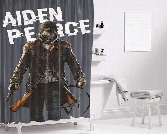 Aiden Pearce Watch Dogs Game Bathroom Shower Curtain Fabric Waterproof | 66 X 72 Inch