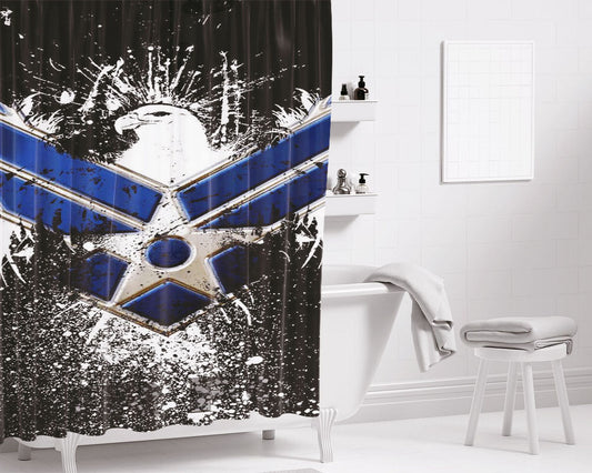 Air Force Logo Bathroom Shower Curtain Fabric Waterproof | 66 X 72 Inch