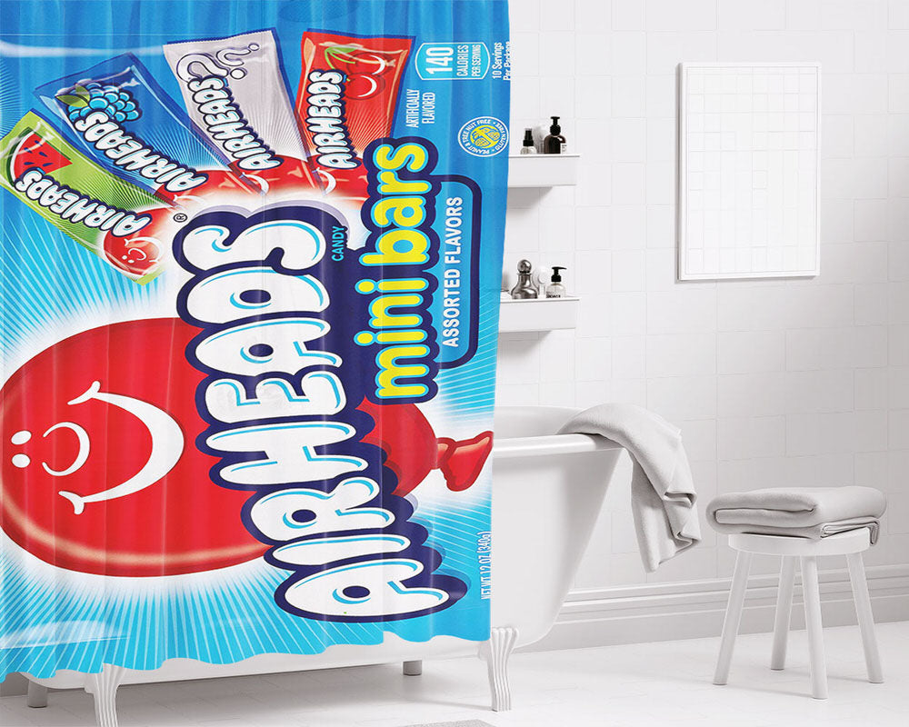 Airheads Candy Variety Bag Bathroom Shower Curtain Fabric Waterproof | 66 X 72 Inch
