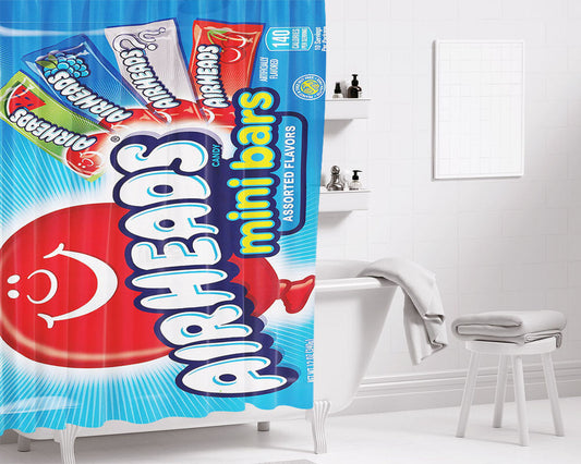 Airheads Candy Variety Bag Bathroom Shower Curtain Fabric Waterproof | 66 X 72 Inch