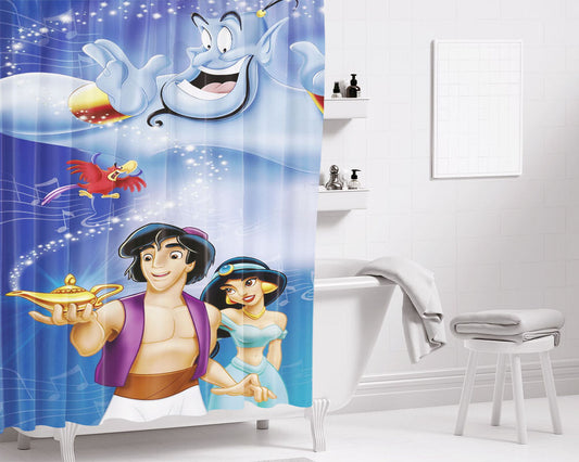 Aladin Wallpaper Bathroom Shower Curtain Fabric Waterproof | 66 X 72 Inch
