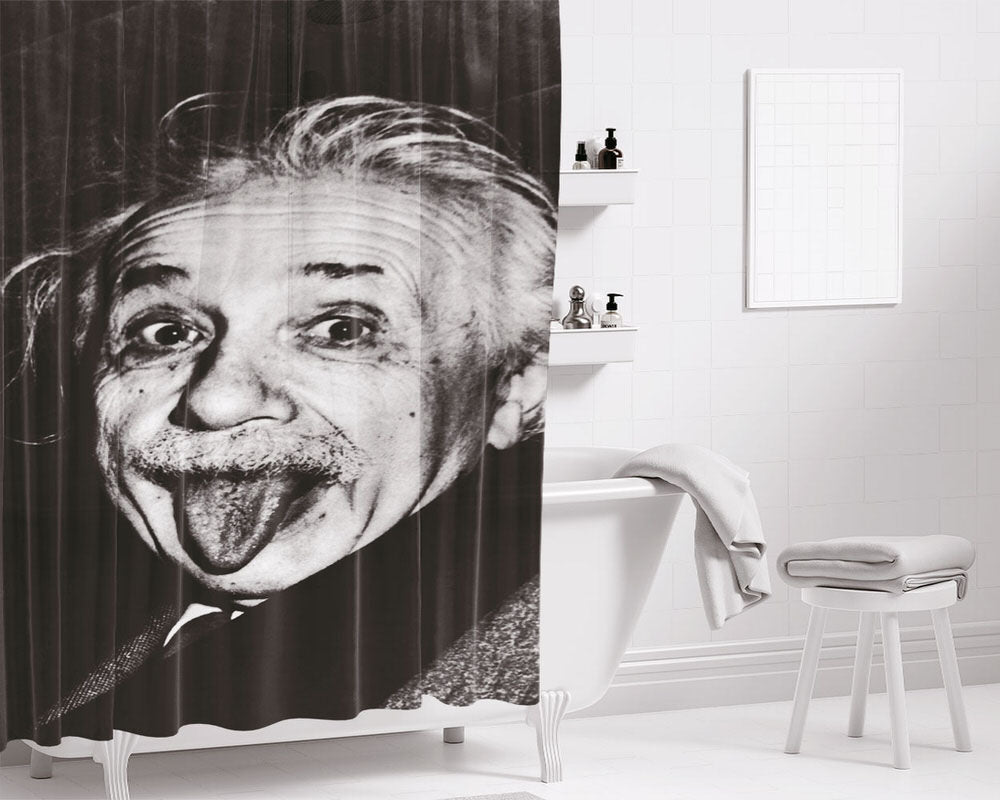 Albert Einstein Bathroom Shower Curtain Fabric Waterproof | 66 X 72 Inch
