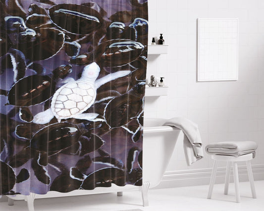 Albino Turtle Photography Bathroom Shower Curtain Fabric Waterproof | 66 X 72 Inch