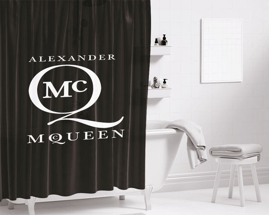 Alexander Mcqueen Logo Bathroom Shower Curtain Fabric Waterproof | 66 X 72 Inch