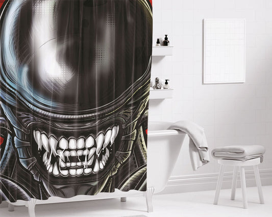 Alien Xenomorph Bathroom Shower Curtain Fabric Waterproof | 66 X 72 Inch