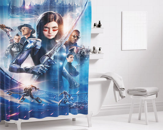 Alita Battle Angel Poster Bathroom Shower Curtain Fabric Waterproof | 66 X 72 Inch