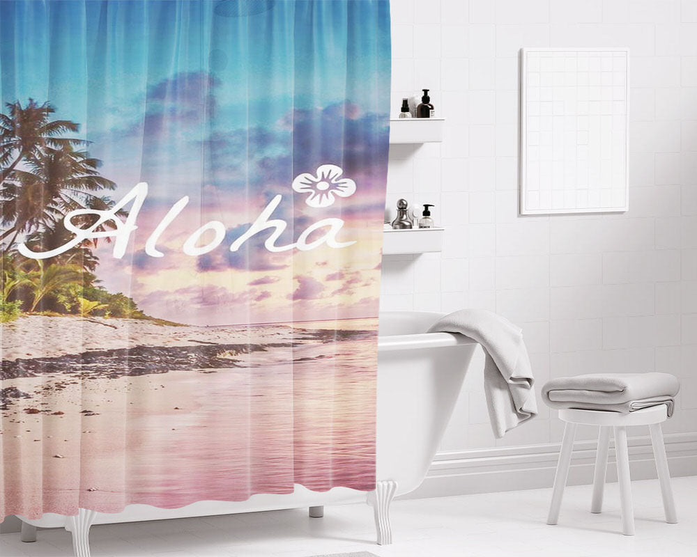 Aloha Fondo De Pantalla Bathroom Shower Curtain Fabric Waterproof | 66 X 72 Inch