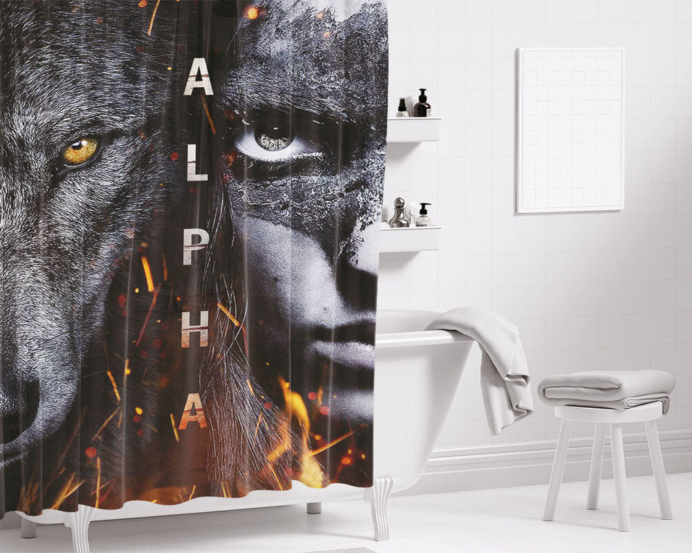 Alpha Movie Bathroom Shower Curtain Fabric Waterproof | 66 X 72 Inch