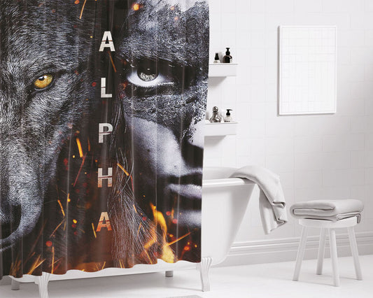Alpha Movie Bathroom Shower Curtain Fabric Waterproof | 66 X 72 Inch
