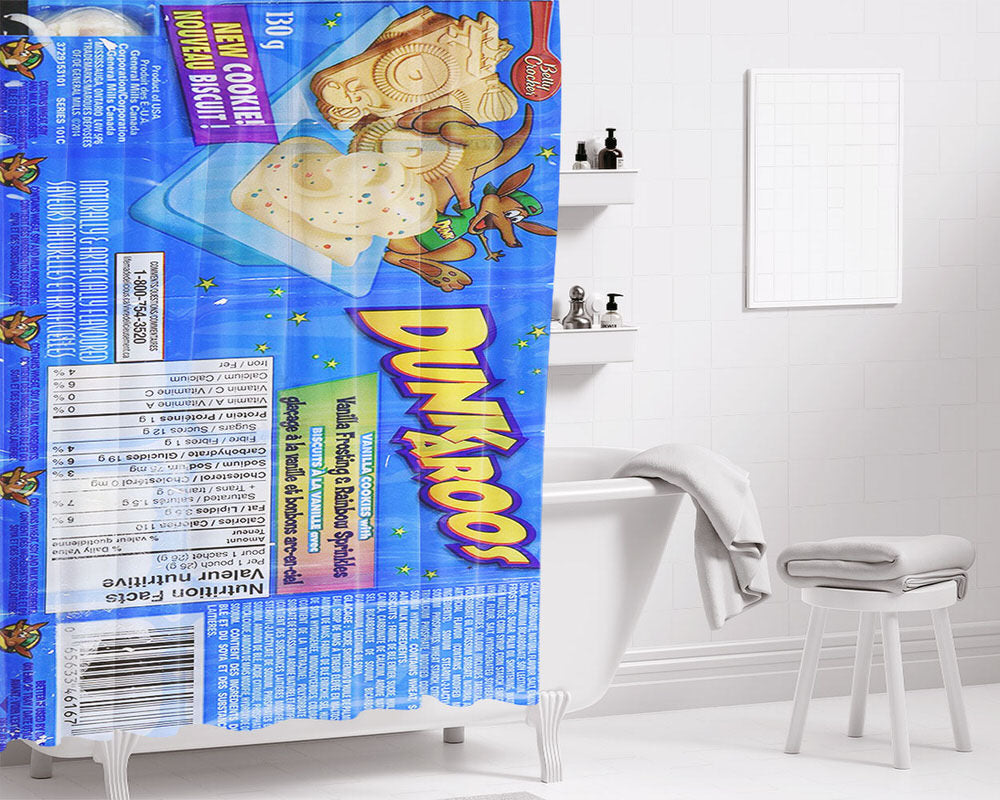 America 90'S Snack Dunkaroos Bathroom Shower Curtain Fabric Waterproof | 66 X 72 Inch