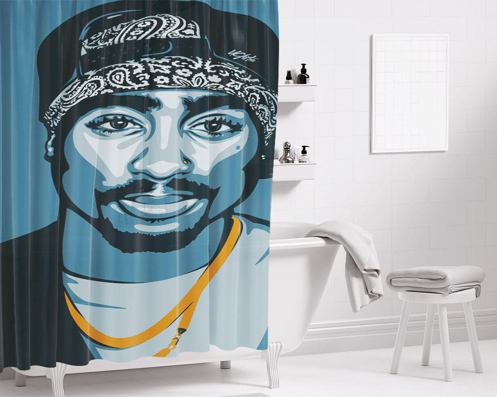 American Rapper Bathroom Shower Curtain Fabric Waterproof | 66 X 72 Inch