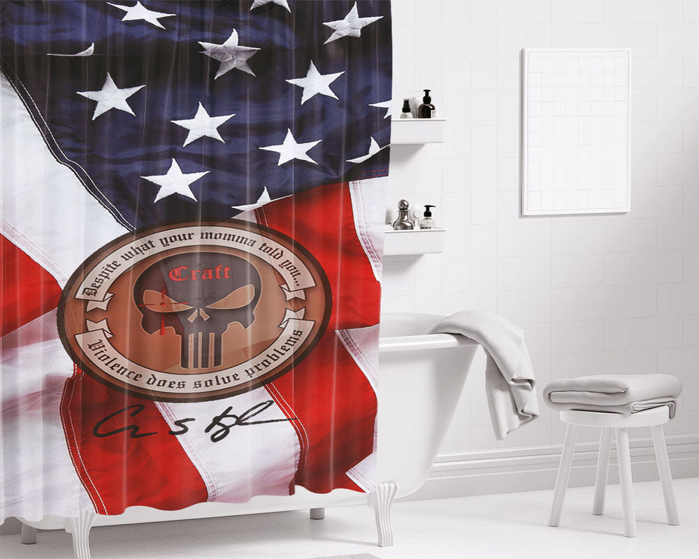 American Sniper Chris Kyle Bathroom Shower Curtain Fabric Waterproof | 66 X 72 Inch