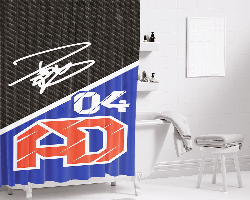 Andrea Dovizioso Bathroom Shower Curtain Fabric Waterproof | 66 X 72 Inch