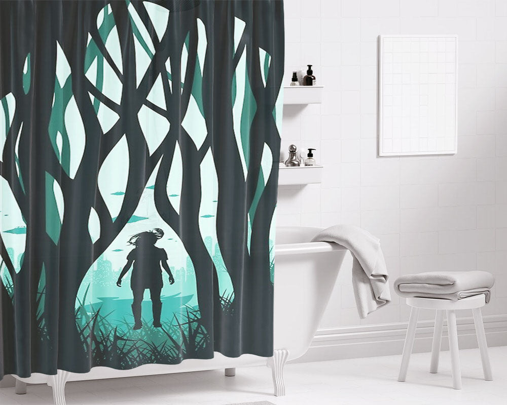 Another World Bathroom Shower Curtain Fabric Waterproof | 66 X 72 Inch