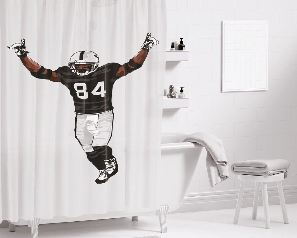 Antonio Brown Raiders Bathroom Shower Curtain Fabric Waterproof | 66 X 72 Inch