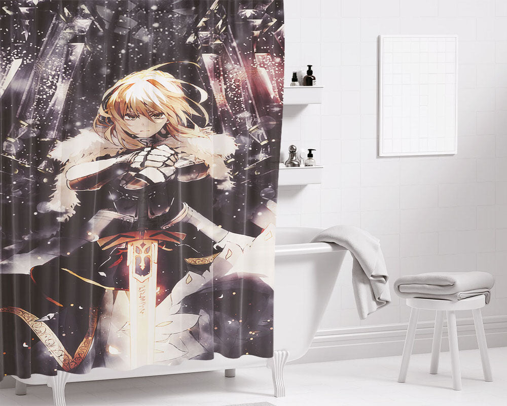 Artoria Pendragon Lancer Bathroom Shower Curtain Fabric Waterproof | 66 X 72 Inch