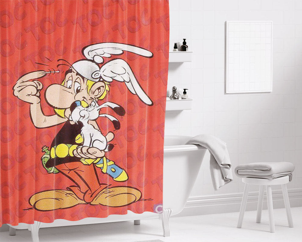 Asterix Ils Sont Fous Romans Bathroom Shower Curtain Fabric Waterproof | 66 X 72 Inch