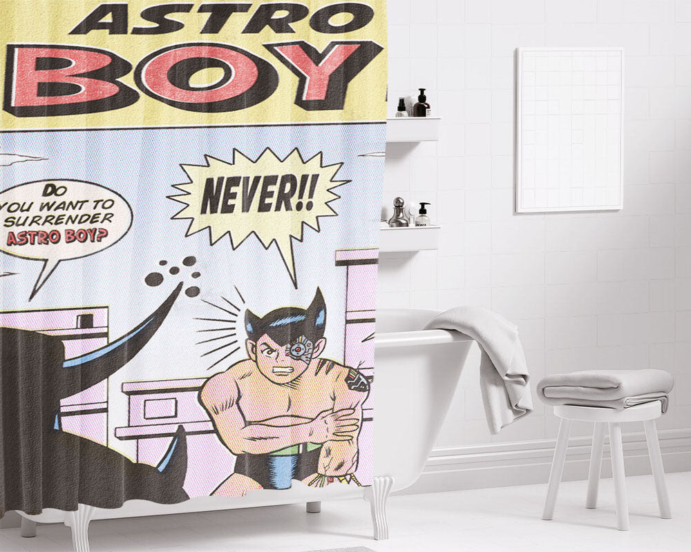 Astro Boy Comic Bathroom Shower Curtain Fabric Waterproof | 66 X 72 Inch
